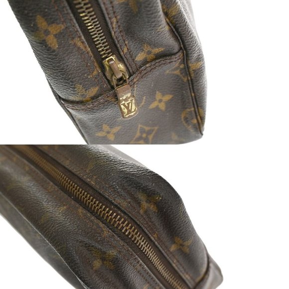 Auth LOUIS VUITTON Trousse Toilette 28 Clutch Hand Bag Monogram Brown - Picture 9 of 14